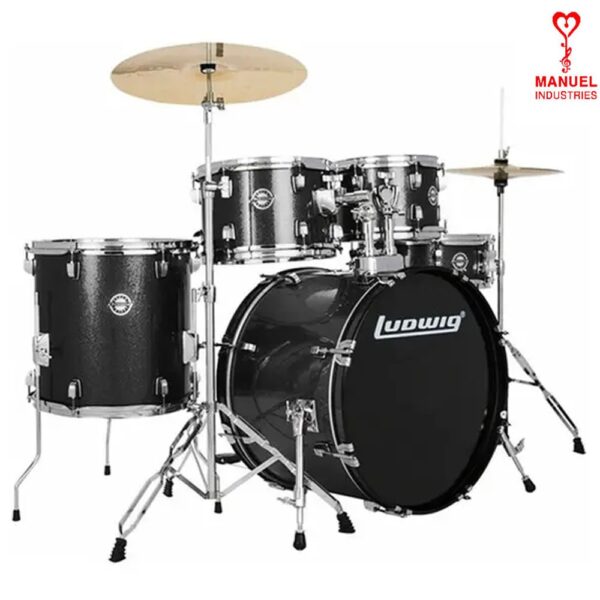 Ludwig Accent Drive LC19511DIR 5-Pieces Acoustic Drum Kit - Black Sparkle