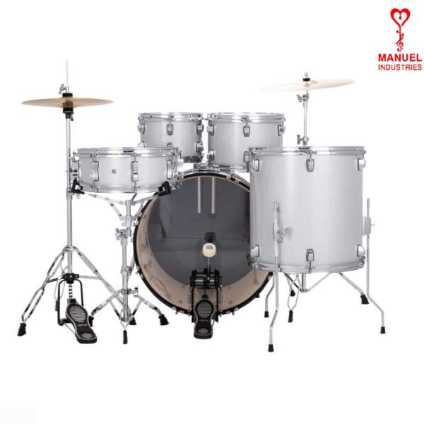 Ludwig Accent Drive LC19515DIR 5-Pieces Acoustic Drum Kit - Silver Sparkle - Image 2