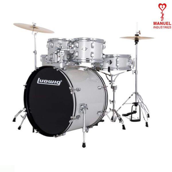 Ludwig Accent Drive LC19515DIR 5-Pieces Acoustic Drum Kit - Silver Sparkle - Image 3